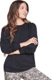 Skechers Skechluxe Restful Crew Vrouwen Zwart Shirt met lange mouwen Maat S