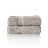 ALCLEAR comfort badstof handdoekenset absorberend van 100% Ökotex katoen, badstof serie in 6 kleuren en 5 maten, kleur: zilvergrijs, 2x handdoeken 50x100 cm