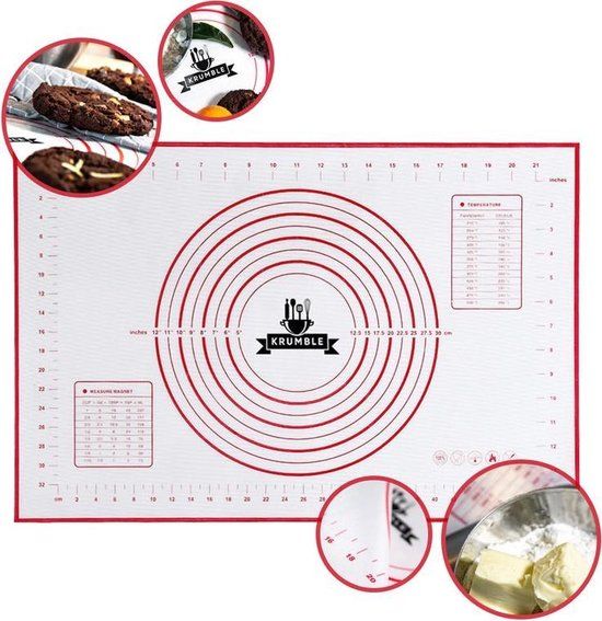 Krumble Siliconen Bakmat - 60 x 40 cm - Wit - Rechthoekig