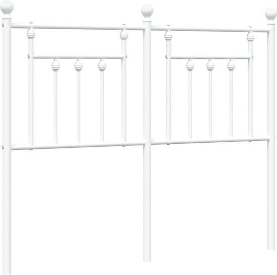 vidaXL Hoofdbord Metaal Wit 120 cm
