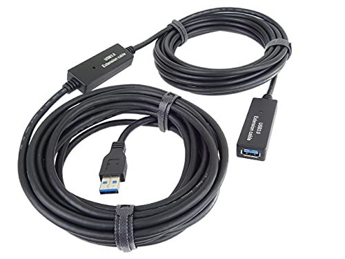 PremiumCord USB 3.0 verlengkabel met repeater 10 m - Zwart