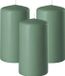 Enlightening Candles Bougie cylindrique/bougie pilier - 3x - vert - D6 x H8 cm - 27 heures de combustion