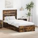 vidaXL Cadre de lit chêne fumé et argent 75 x 190 cm bois transformé