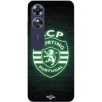 Maniacase Etui Oppo A17 SCP SPORTING PORTUGAL BRIGHT BLACK BACKGROUND