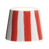 Zafferano Poldina Kap, Handversierde Keramische Tafellamp Kap, Compatibel met Poldina Lampen, Gemaakt in Italië, Ø13 x 10 cm, Kleur Wit - Rode Strepen
