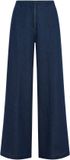 WE Fashion Dames wide leg broek Dark blue