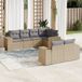 Prolenta Maison Exclusive - Tuinset voor de tuin, 7-delig, met kussens, beige, gemaakt van polyrotan