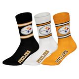 Nfl Pittsburgh Steelers Crew Socks - 3-pack - Zwart/Wit/Geel - Maat 39/42