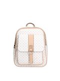 Briciole Sac à dos en polyuréthane pour femme 26,5 x 32,5 x 14 cm, Blanc et beige, Taglia unica