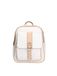 Briciole Sac à dos en polyuréthane pour femme 26,5 x 32,5 x 14 cm, Blanc et beige, Taglia unica
