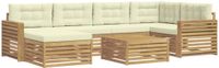 vidaXL - Buiten - bank - set - 7 - st - Wit - en - crèmekleurig