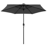 Prolenta Maison Exclusive Parasol met LED-verlichting en aluminium mast, 270 cm, antraciet