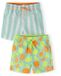 Minoti Zwembroek Jongens 2-Pack Gestreept en Citrus - Mint