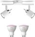 Philips Hue Meranti Opbouwspot (Wit) - 2 lichts - Wit/Gekleurd Licht | Plafondspot - GU10 - Hue White and Color Ambiance