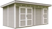 Timbela M905C-TUNDRA GREY - LP SmartSide Tuinhuis op houtbasis - 11,47 m² - 530x279xH237 cm - met vloer en verf