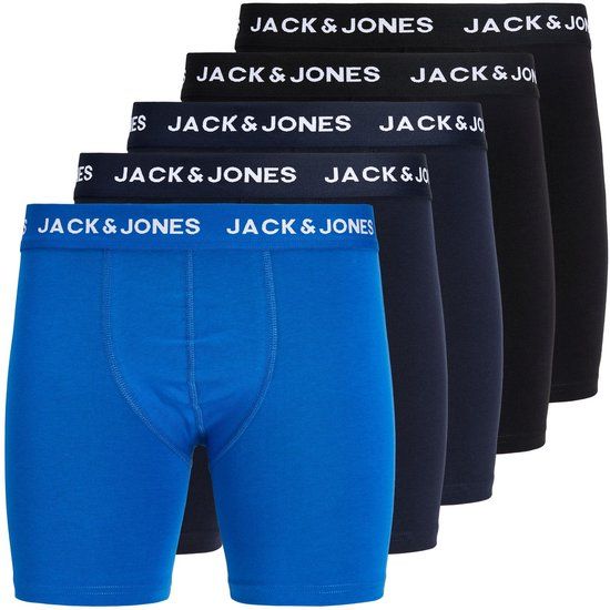 Jack & Jones Boxershorts 5-pack Mannen Zwart Effen 95% Biologisch katoen, 5% Elastaan Maat M