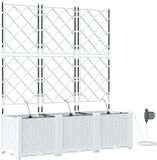 vidaXL Plantenbak - Wit - 120 x 40 x 142 cm