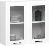 AKORD OLIWIA Vitrinekast, Keukenkast modulaire W80 H720 met 2 Deuren / Hangkast / Bovenkast / Wit / 80 x 72 x 30 cm