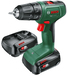 Bosch Easy Drill 18V-40 Cordless Drill/Driver - 1630 RPM, Keyless Chuck, Black/Green
