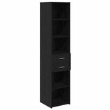 vidaXL Highboard Zwart Eiken 40 x 42,5 x 185 cm Bewerkt hout