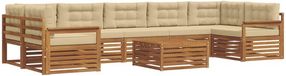 vidaXL Hoek loungeset acaciahout natuurlijk en beige