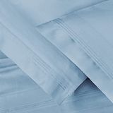 Superior - Eenlaags kussensloopset, 51 x 102 cm, draaddichtheid 650, katoen, uniform babyblauw, 2-delig
