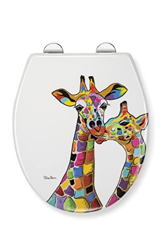 Croydex WL604122 Francie & Josie McZoo Art by Steven Brown Flexi-Fix toiletbril wit