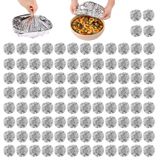 100 Pièces Couvertures Alimentaires en Feuille d'Aluminium Réutilisables - Protection Universelle de Cuisine