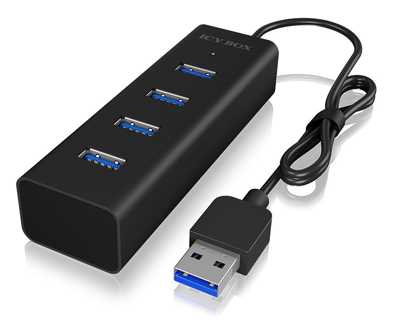 ICY BOX IB-HUB1409-U3 - USB 3.2 Gen 1 Hub - 4x USB-A - Zwart