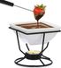 Unyqoos Keramische Chocoladefondue-set met 2 vorken, wit, vierkant