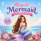 Magical Mermaid Coloring Book: Kids coloring book for underwater creatures.