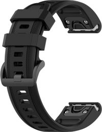Intercella siliconen bandje - zwart - geschikt voor Garmin Fenix 5S/5S Plus/6S/6S Pro/7S