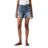 Levis Ribcage Short Zip Blauw Katoen High Waist Vrouwen W25