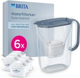 BRITA Carafe filtrante Style Essential Cool - 2,4L - Bleu - incl. 6x MAXTRA PRO Pure Performance cartouches filtrantes