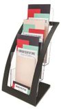 Deflecto 693604 Tijdschrifthouder 3 schappen Zwart, Transparant