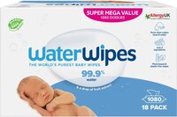 WaterWipes Billendoekjes Bio - 1080 Doekjes (18 x 60 stuks) - Voor Alle Huidtypes - Hypoallergeen & pH-neutraal