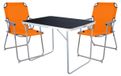 Set de camping 3 pièces : ensemble de jardin composé d'une table de camping et de 2 chaises de camping pliantes