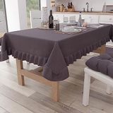 PETTI Artigiani Italiani - Tafelkleed met ruches, rechthoekig keukentafelkleed met volant, effen katoenen tafelkleed, X12-zits (140 x 240 cm) kaasjeskruid