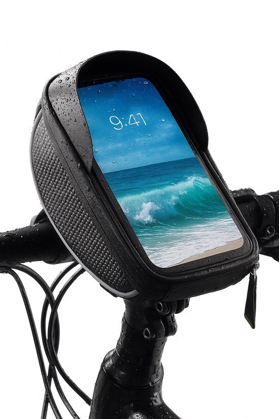 Opline Universele Telefoonhouder Fiets - Waterdicht - Zwart - Geschikt voor Apple & Samsung - XL