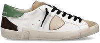 Philippe Model PRSX Low Sneakers Heren Leer Vintage Mixage/Wit Groen Maat 46