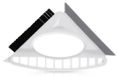 Brosse de nettoyage 3-en-1 - Brosse à main pour le nettoyage - Taille L - Plastique - 19,5 x 2 x 12 cm - Blanc