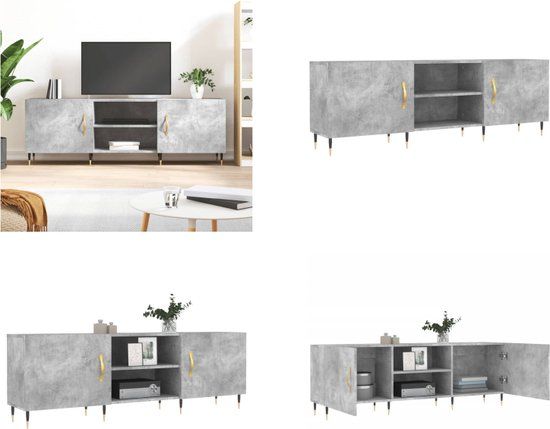 vidaXL Tv-meubel 150x30x50 cm bewerkt hout betongrijs