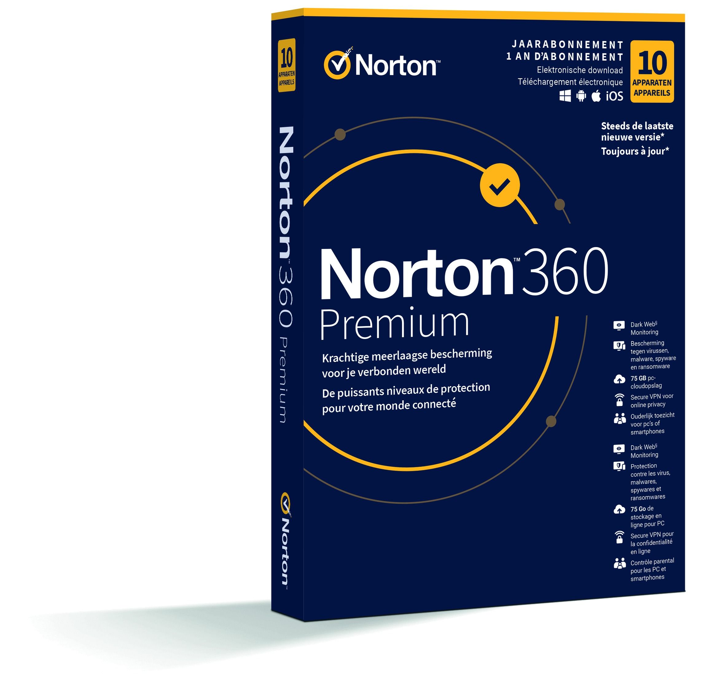 Norton 360 Premium (10 apparaten) - Digitale licentie - 2022