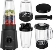 KitchenBrothers Blender - Zwart - 300W - 4 Snelheden - 0.75L - Inclusief Grinder, Stamper en To-Go Bekers
