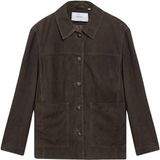 COMMA s.Oliver Outdoor-Jacke Vrouwen donkerbruin Leer Lange mouw Regular Fit