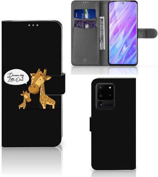 B2Ctelecom Book Case - Suitable for Samsung Galaxy S20 Ultra - Giraffe - Black
