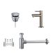Badkamerplanet Set de robinetterie de chasse d'eau avec bonde et siphon design gun metal brossé