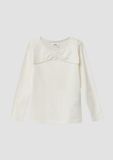 s.Oliver T-shirt crème coton manches courtes extra court 140