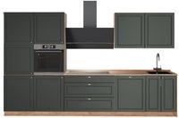 Vicco Complete keukeneenheid Fame-Line, Groen-Goud Landhuis/Goudkleurig Eiken, 340 cm, WB Eik