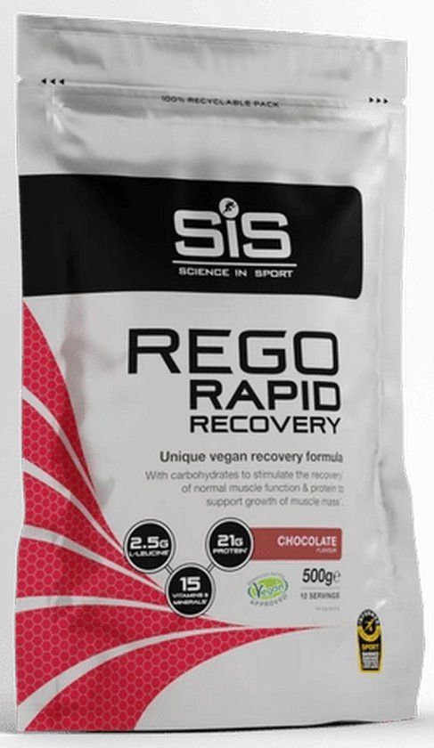 Science in sport SIS – REGO Rapid Recovery Drink Poeder – Post Workout Proteïne Poeder – Chocolade Smaak – Vegan – 500 g